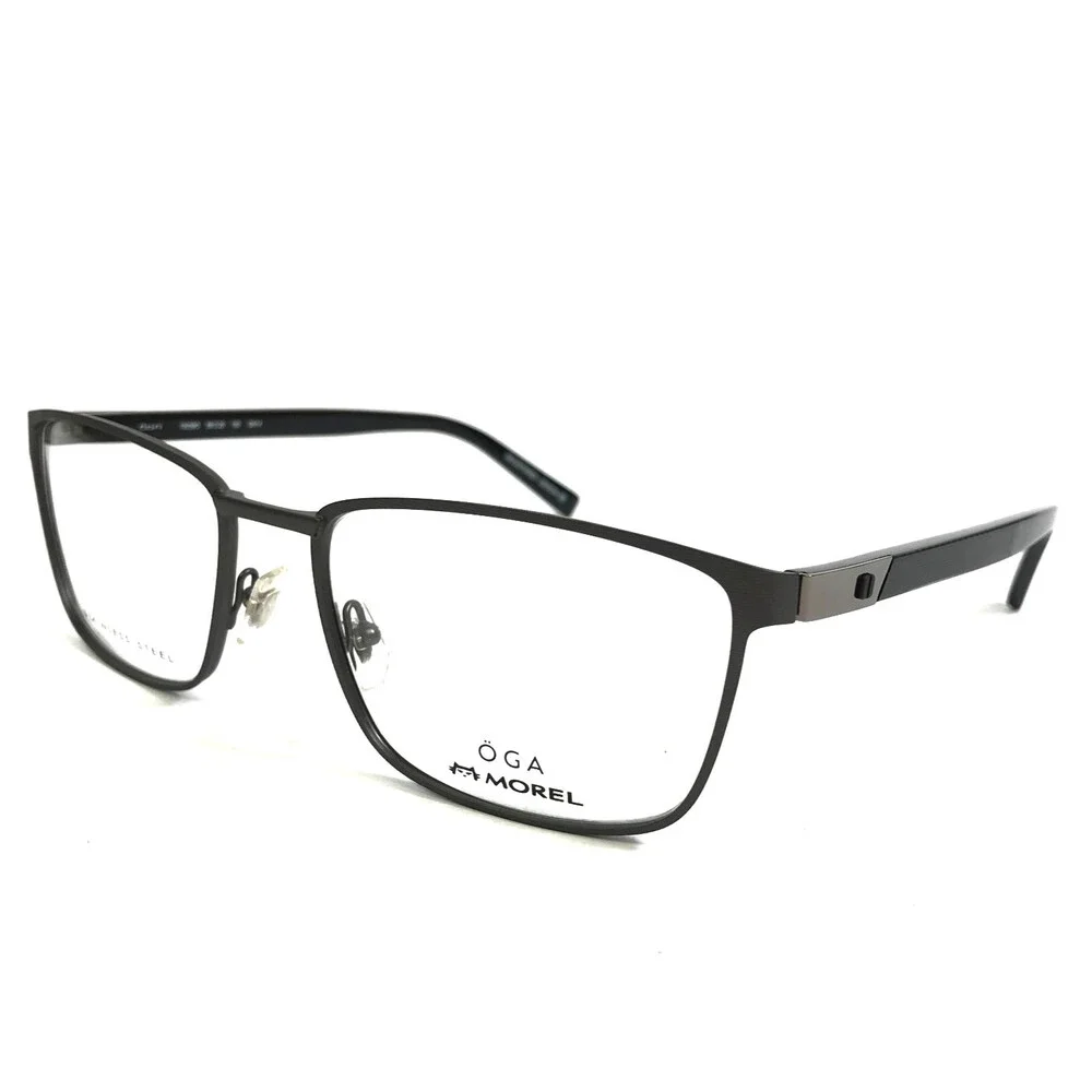 OGA by Morel Eyeglasses Frames 10039O GN14 Gunmetal Dark Gray Black 59-20-150
